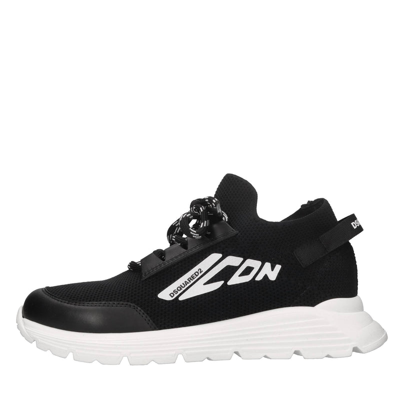 Sneakers in pelle e tessuto 
