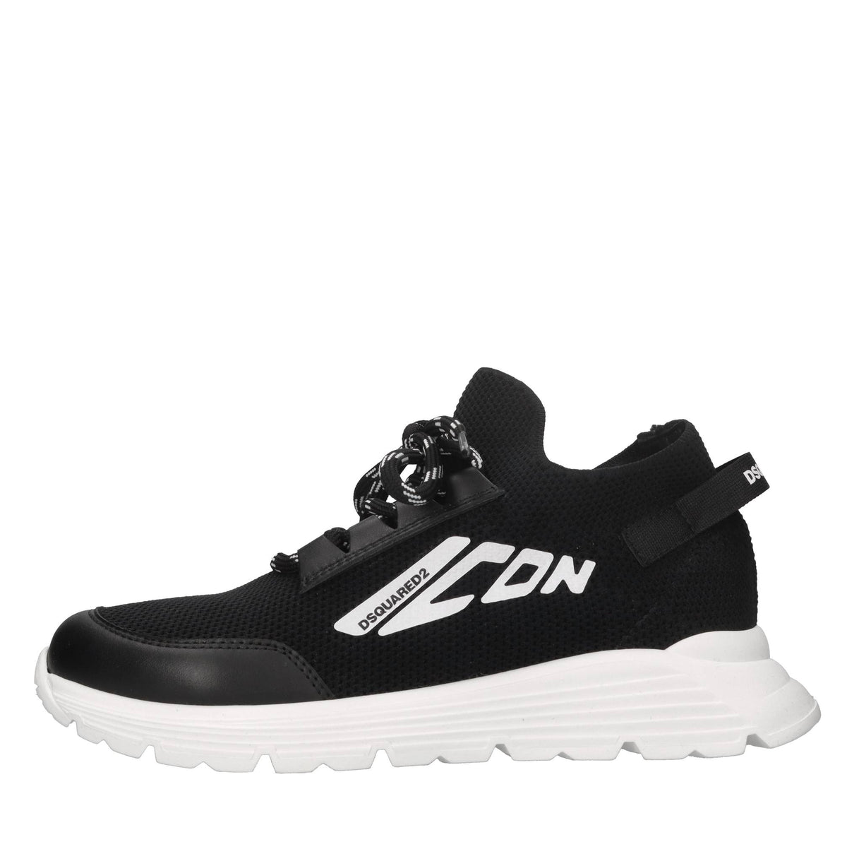 Sneakers in pelle e tessuto 