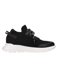 Sneakers in pelle e tessuto 