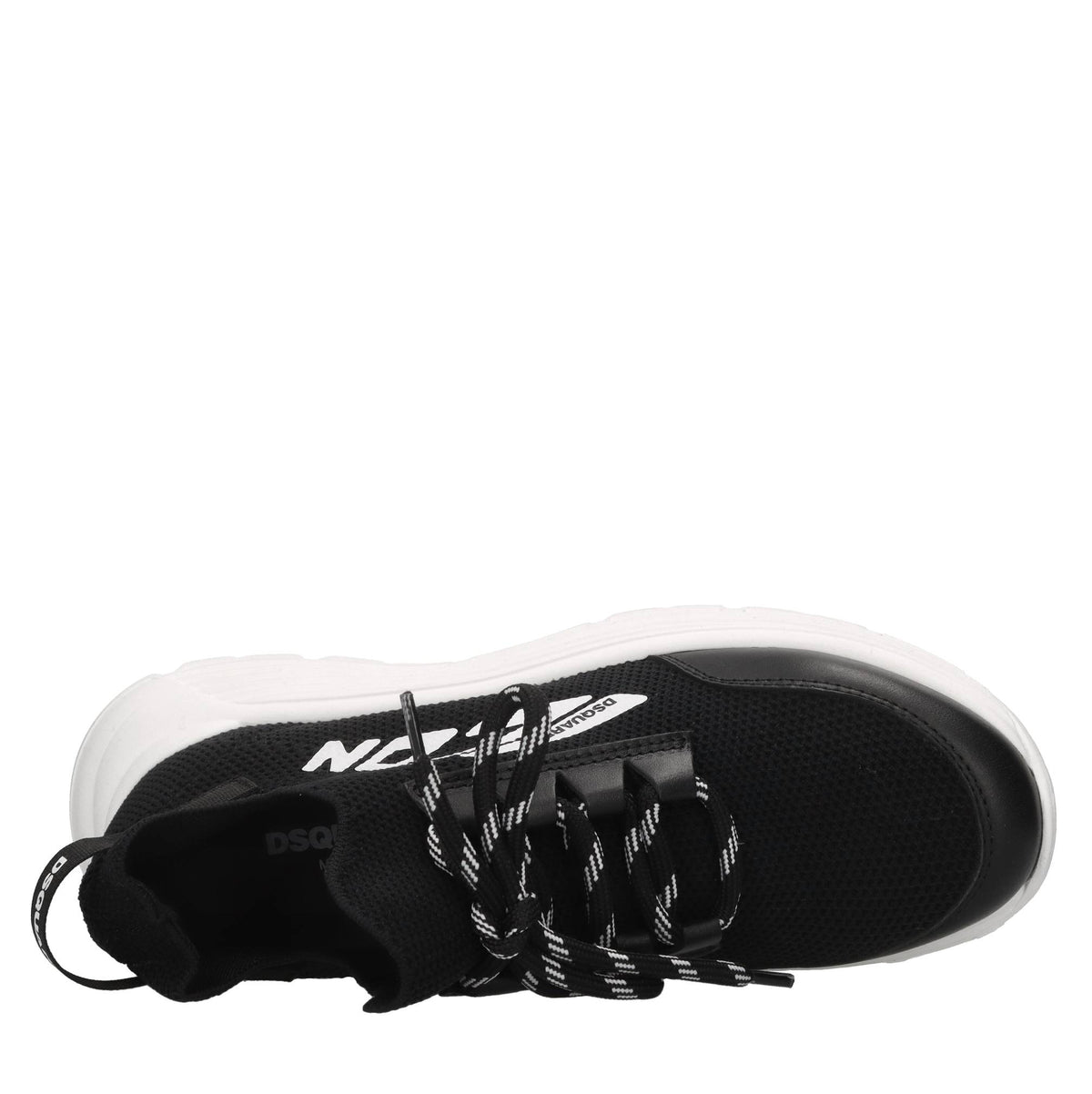 Sneakers in pelle e tessuto 