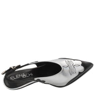 Décolleté slingback in pelle 