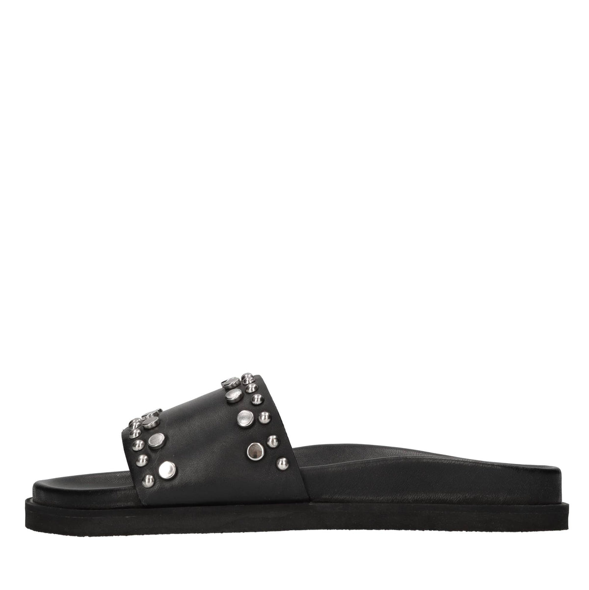 Mules in pelle con borchie 