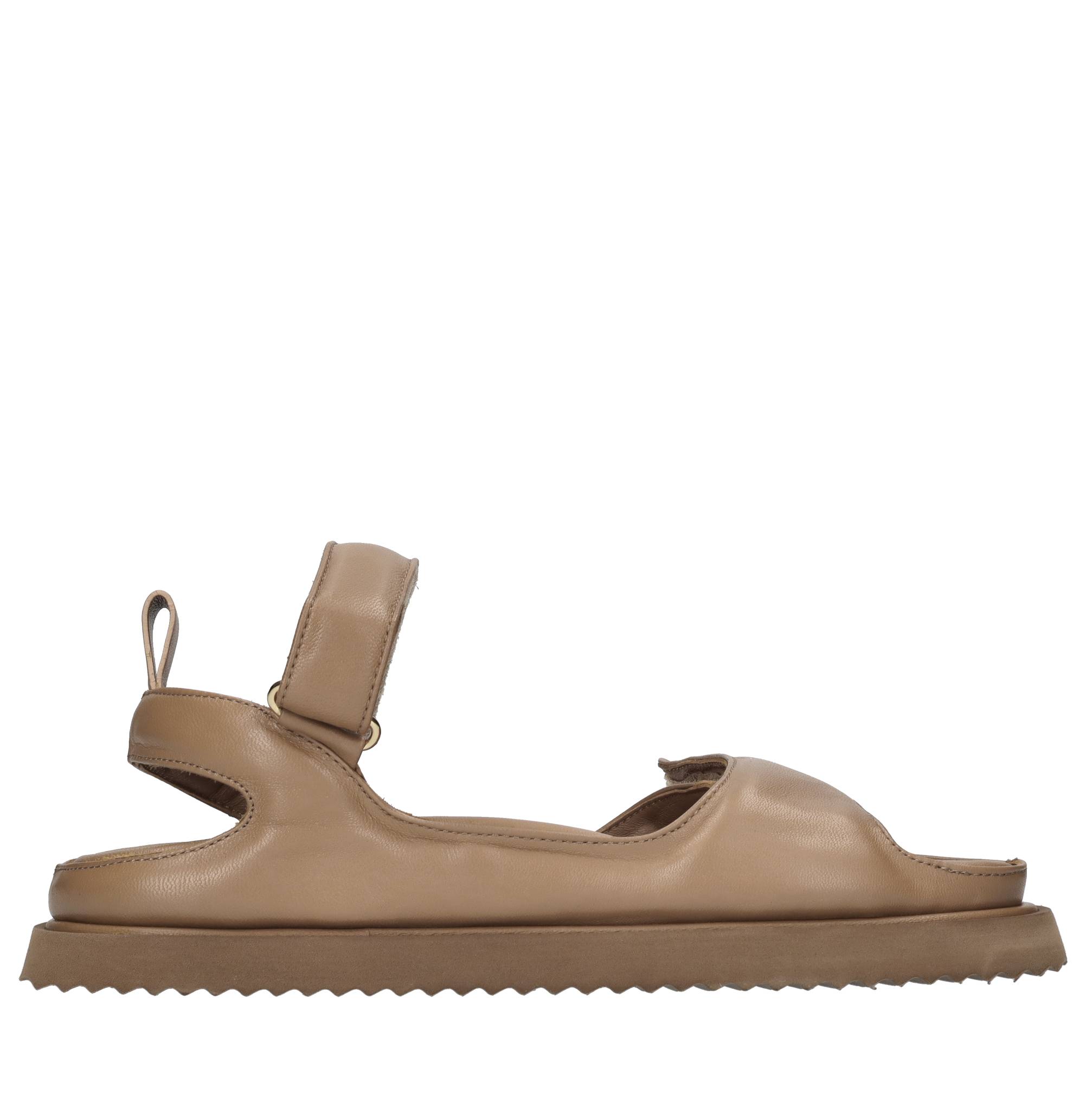 Sandali flat in pelle 