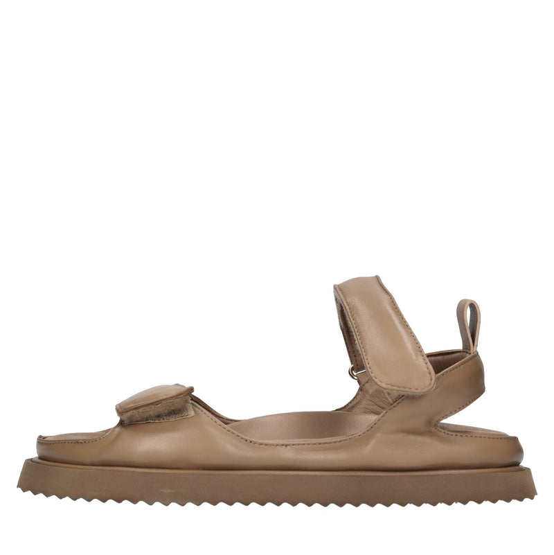 Sandali flat in pelle 