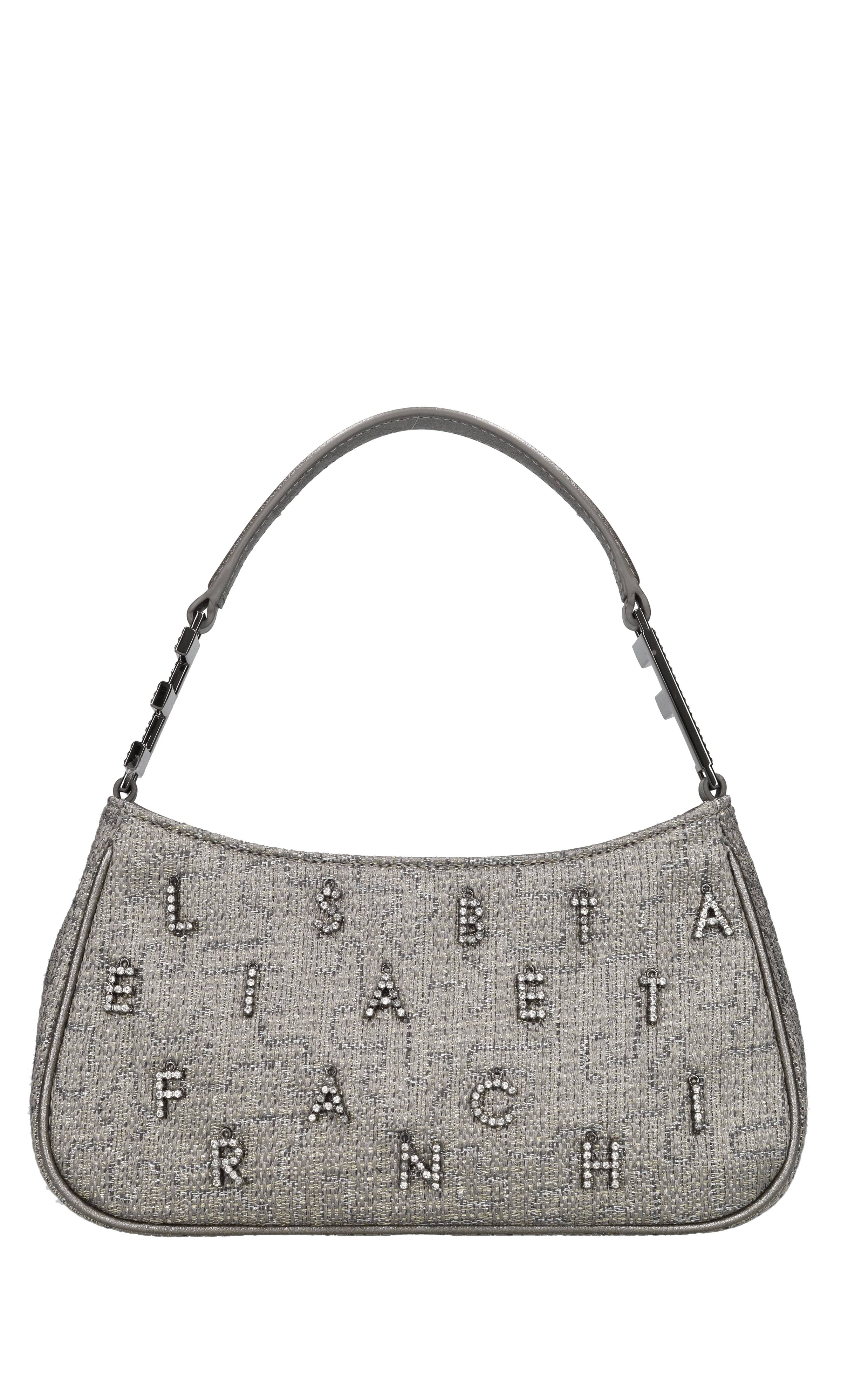Borsa in pelle e tessuto 