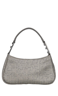 Borsa in pelle e tessuto 