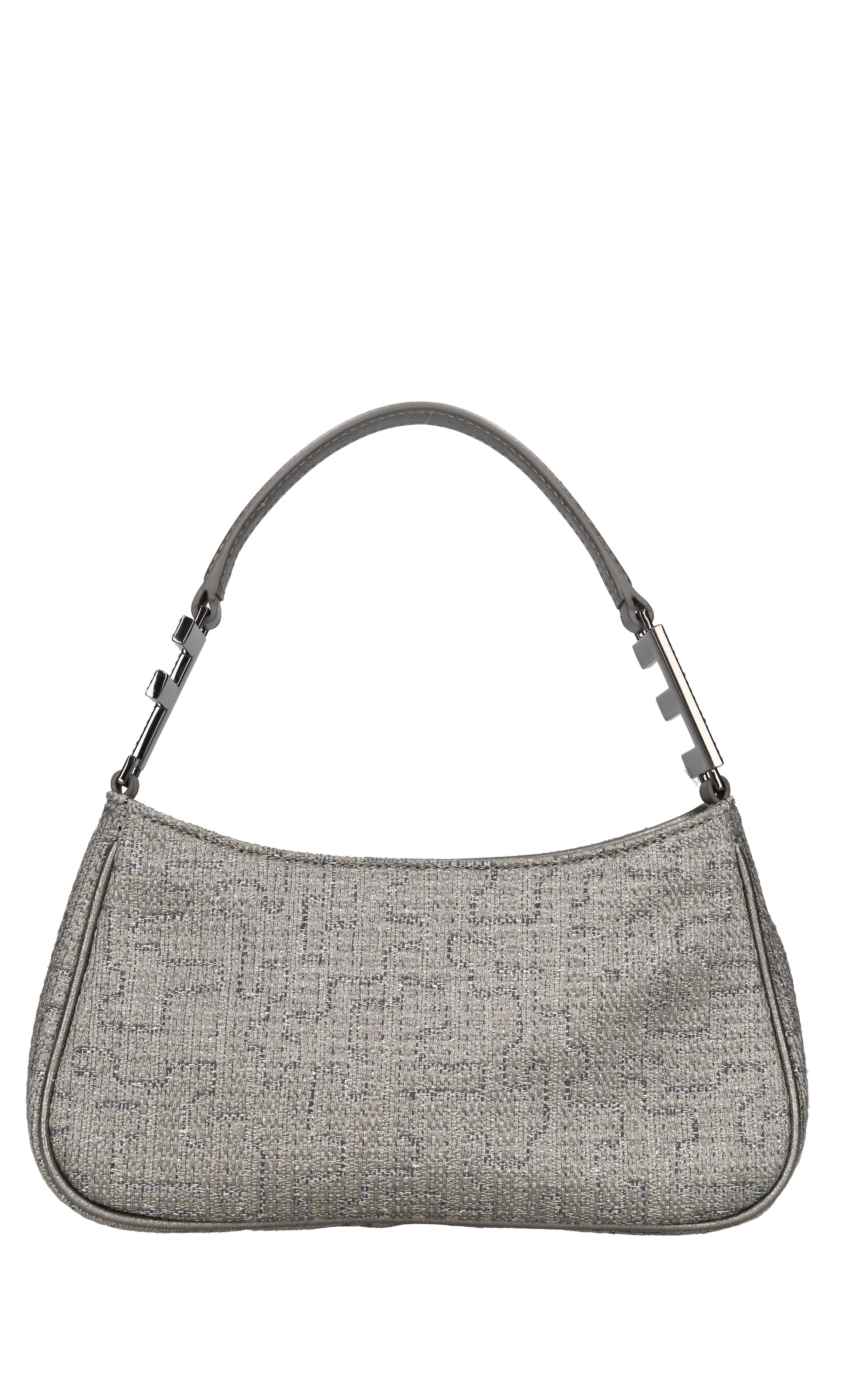 Borsa in pelle e tessuto 