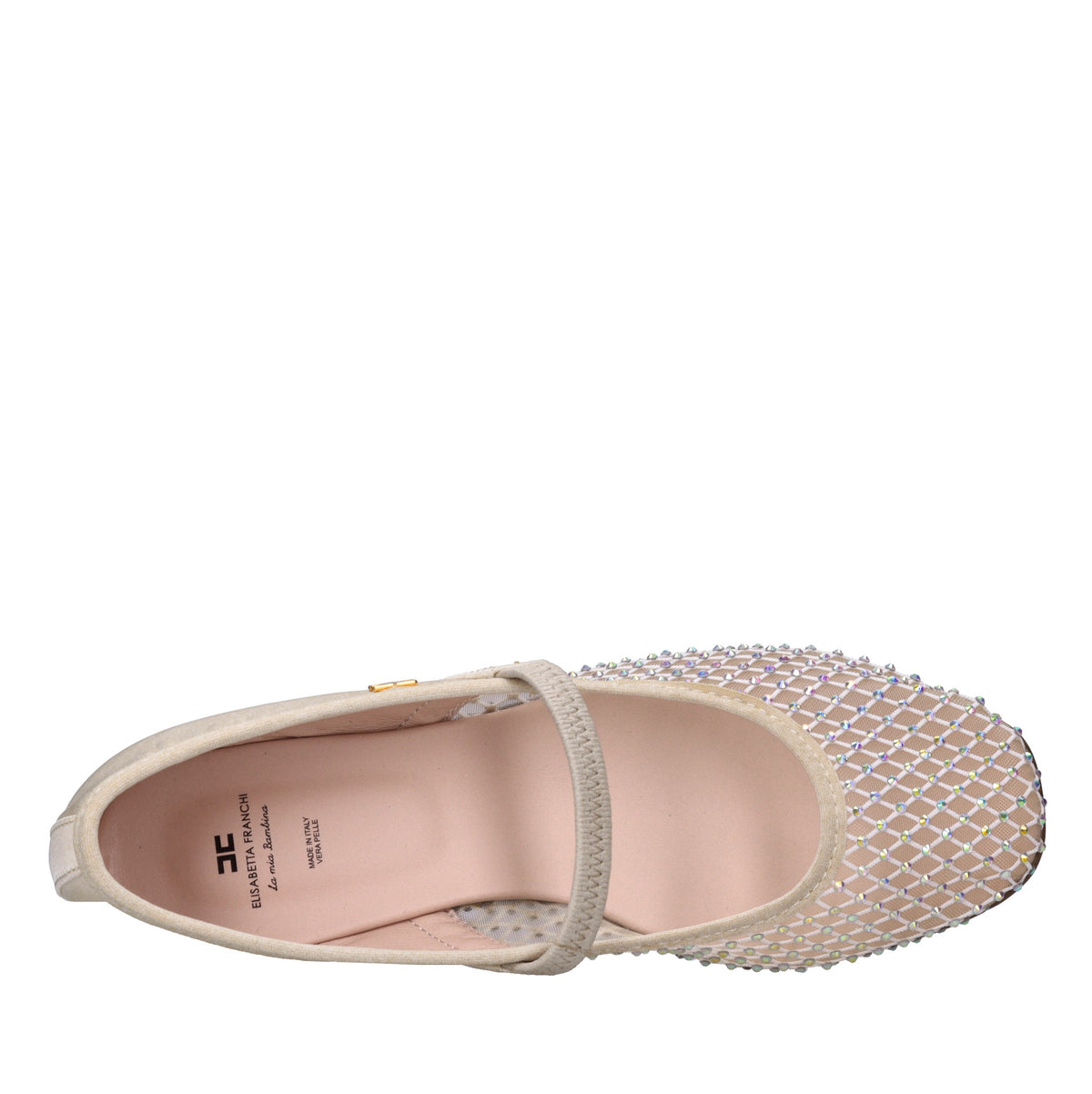 Ballerine in tessuto e strass 