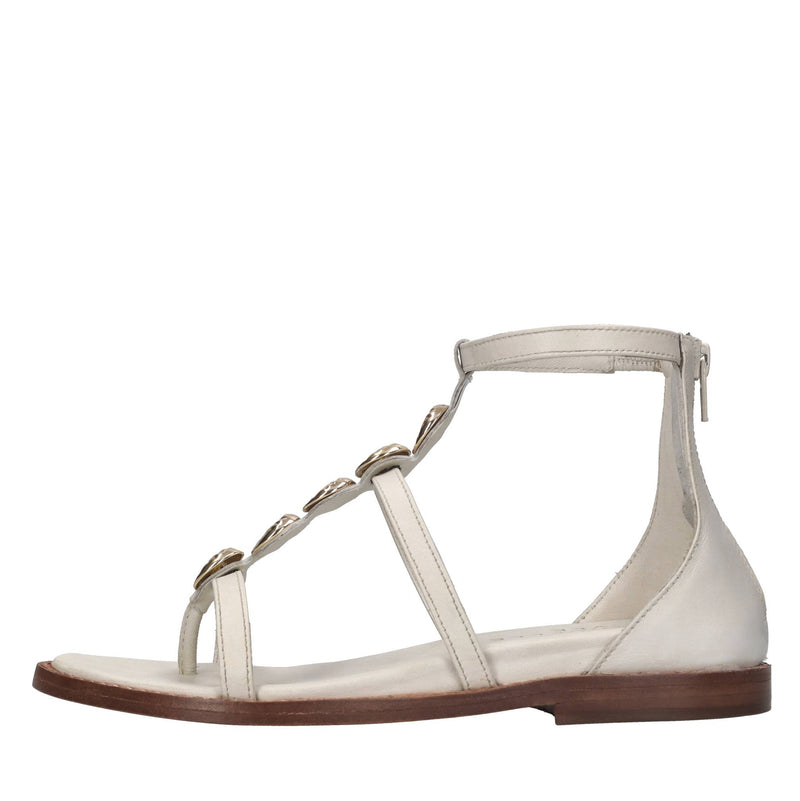 Sandali flat in pelle 