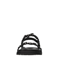 Sandali Flat in camoscio e strass 