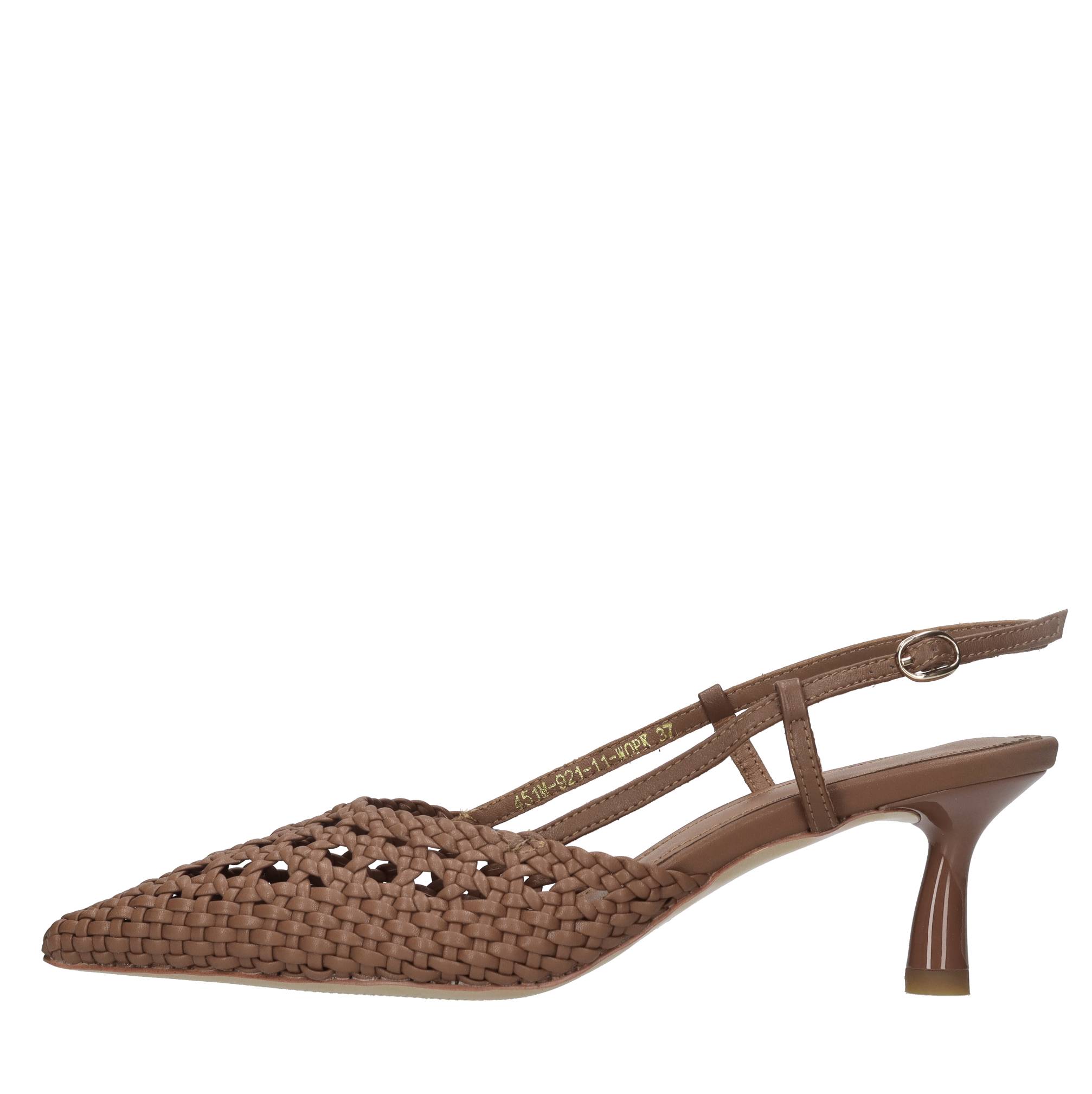 Décolleté slingback in pelle 