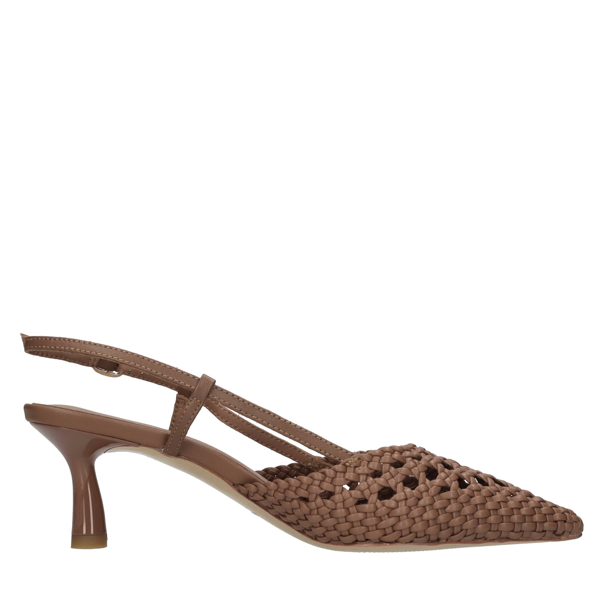 Décolleté slingback in pelle 