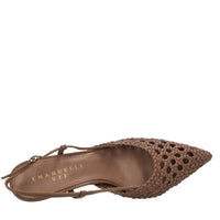 Décolleté slingback in pelle 