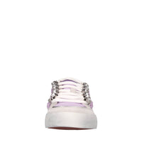 Sneakers in pelle,tessuto e strass 
