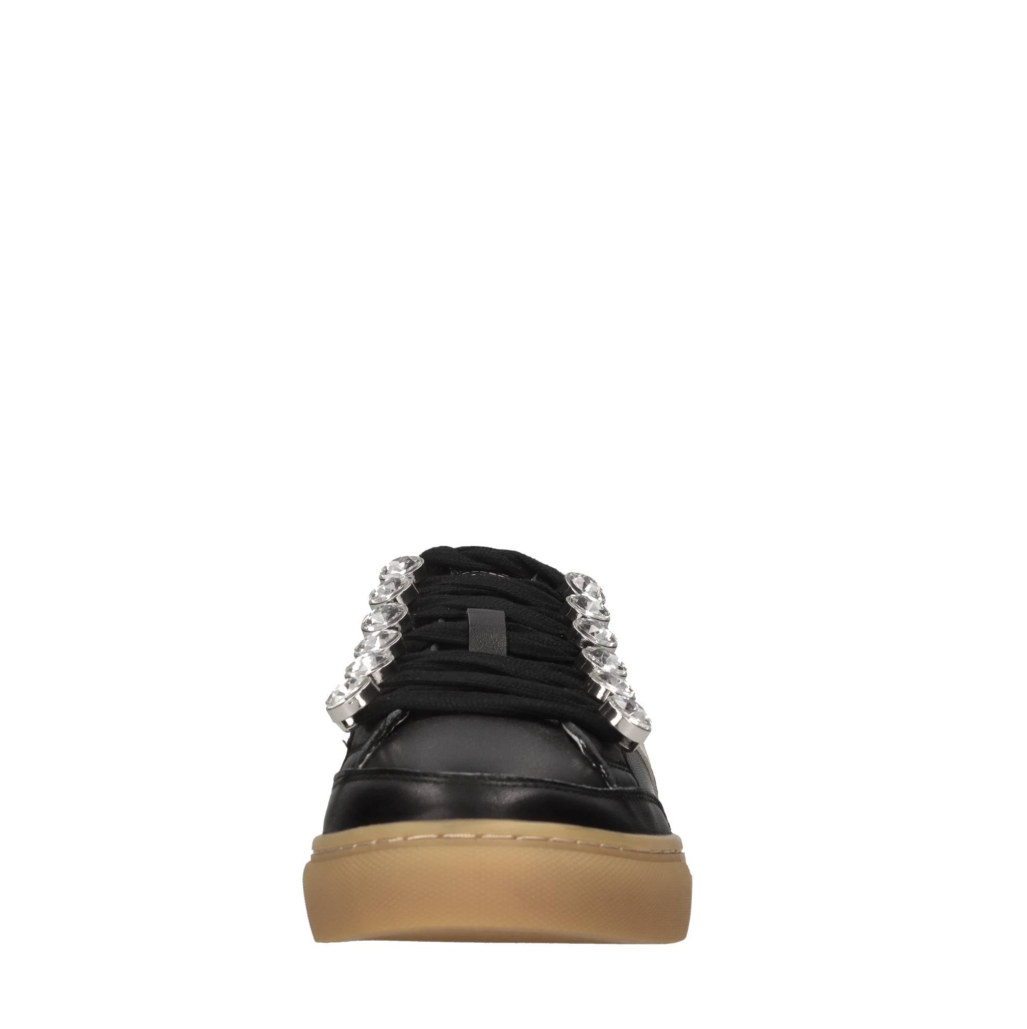 Sneakers in pelle,borchie e strass 