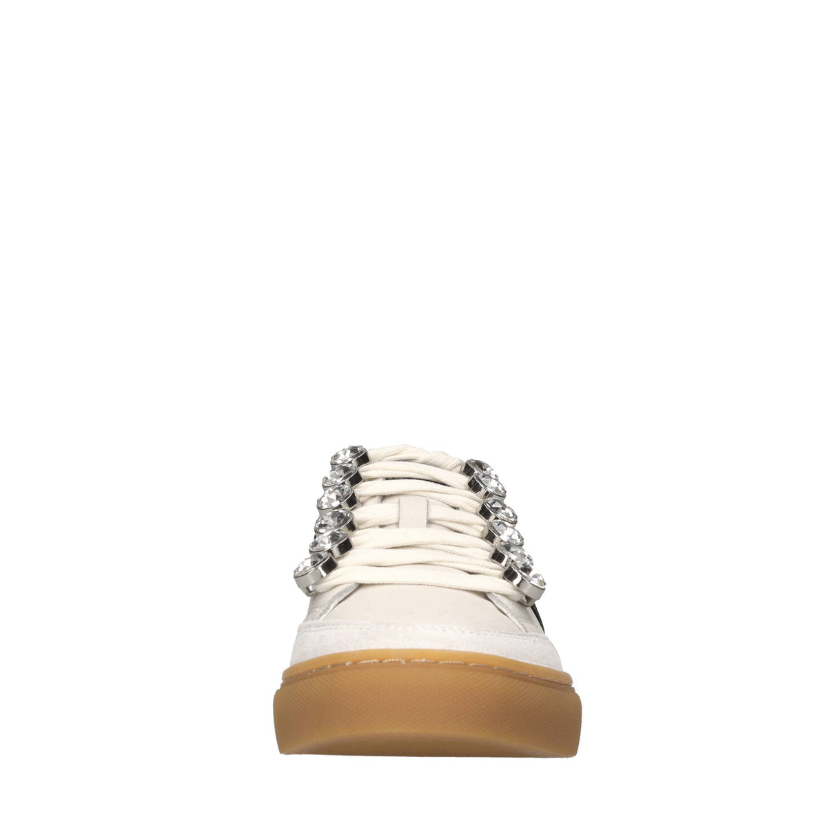Sneakers in pelle,borchie e strass 