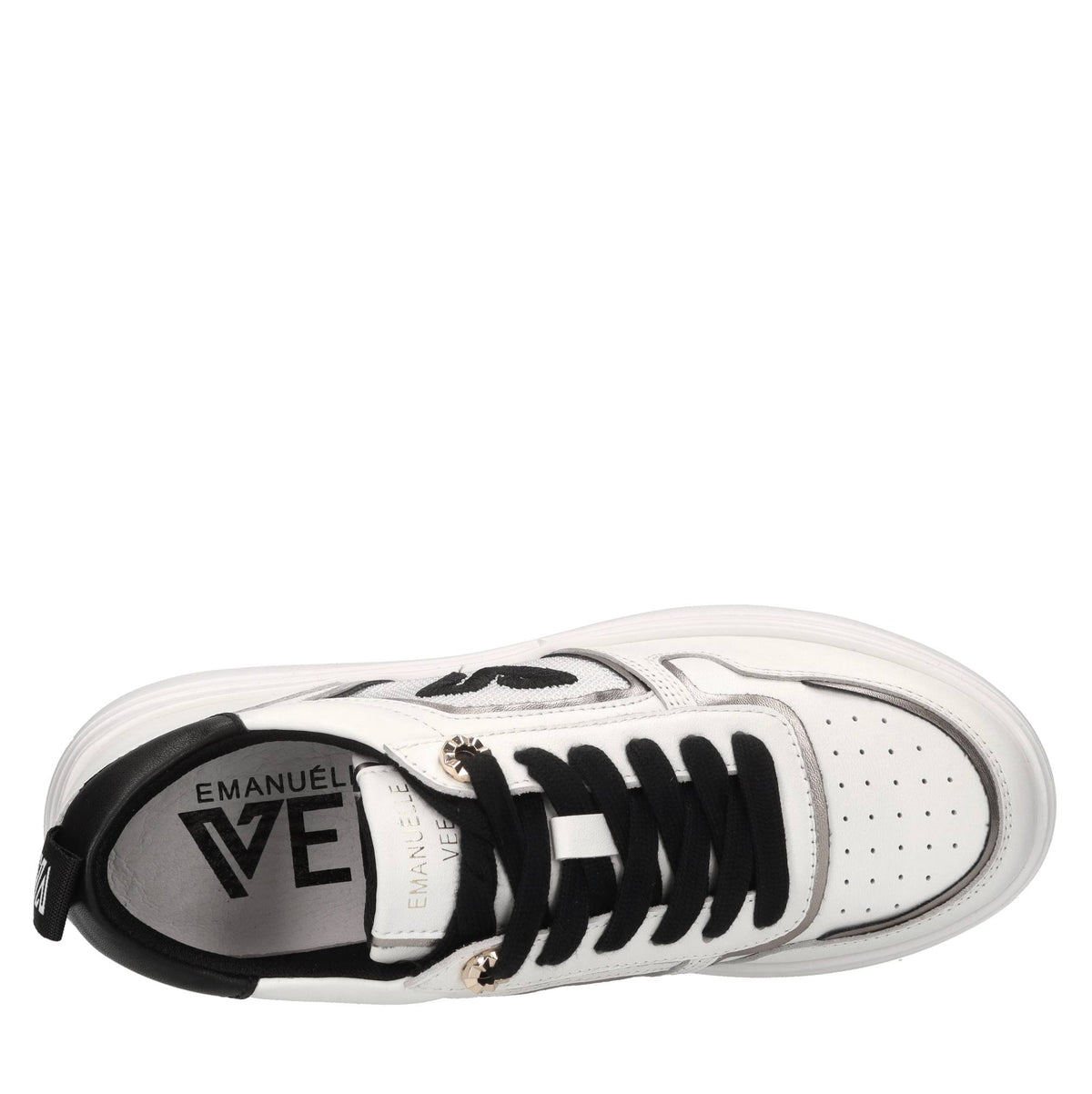 Sneakers in pelle e tessuto 