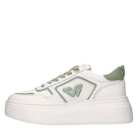 Sneakers in pelle e tessuto 