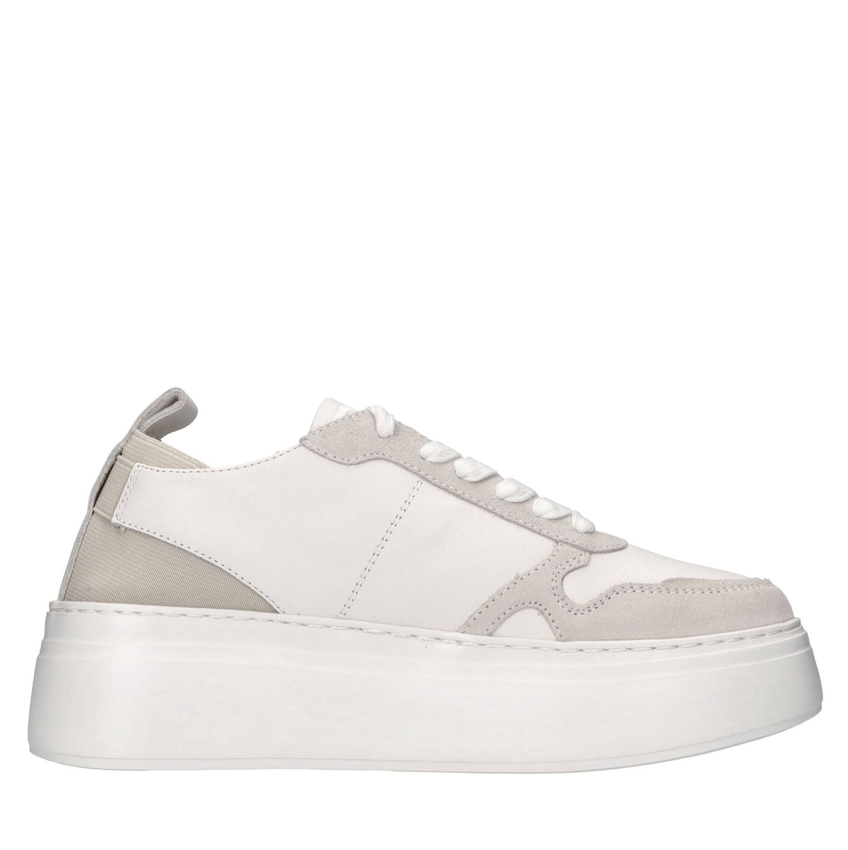 Sneakers in pelle e tessuto 