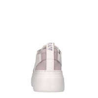 Sneakers in pelle e tessuto 