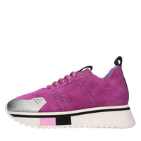 Sneakers in camoscio e tessuto 