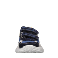 Sneakers in pelle e tessuto 