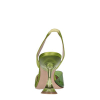 Décolleté slingback in raso e plexiglass 