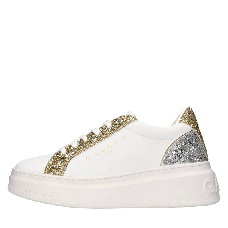 Sneakers in pelle e glitter 
