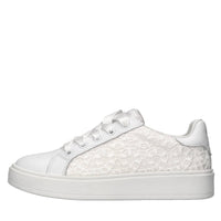 Sneakers in pelle e tessuto 
