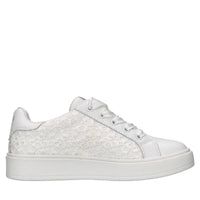Sneakers in pelle e tessuto 