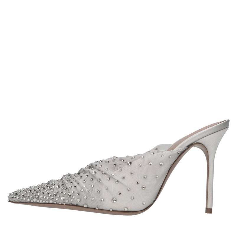 Mules in tulle e strass 