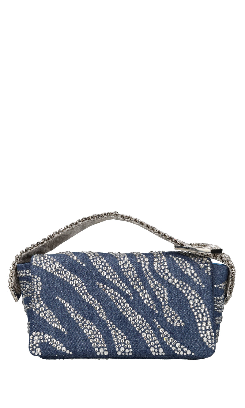 Borsa in tessuto e strass 
