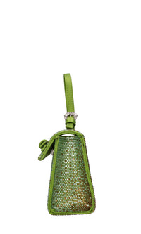 Borsa mini in raso e strass 