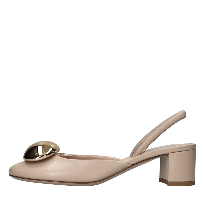 Décolleté slingback in pelle 