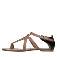 Sandali in pelle e vernice 