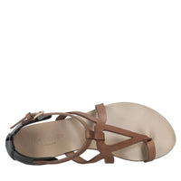 Sandali in pelle e vernice 