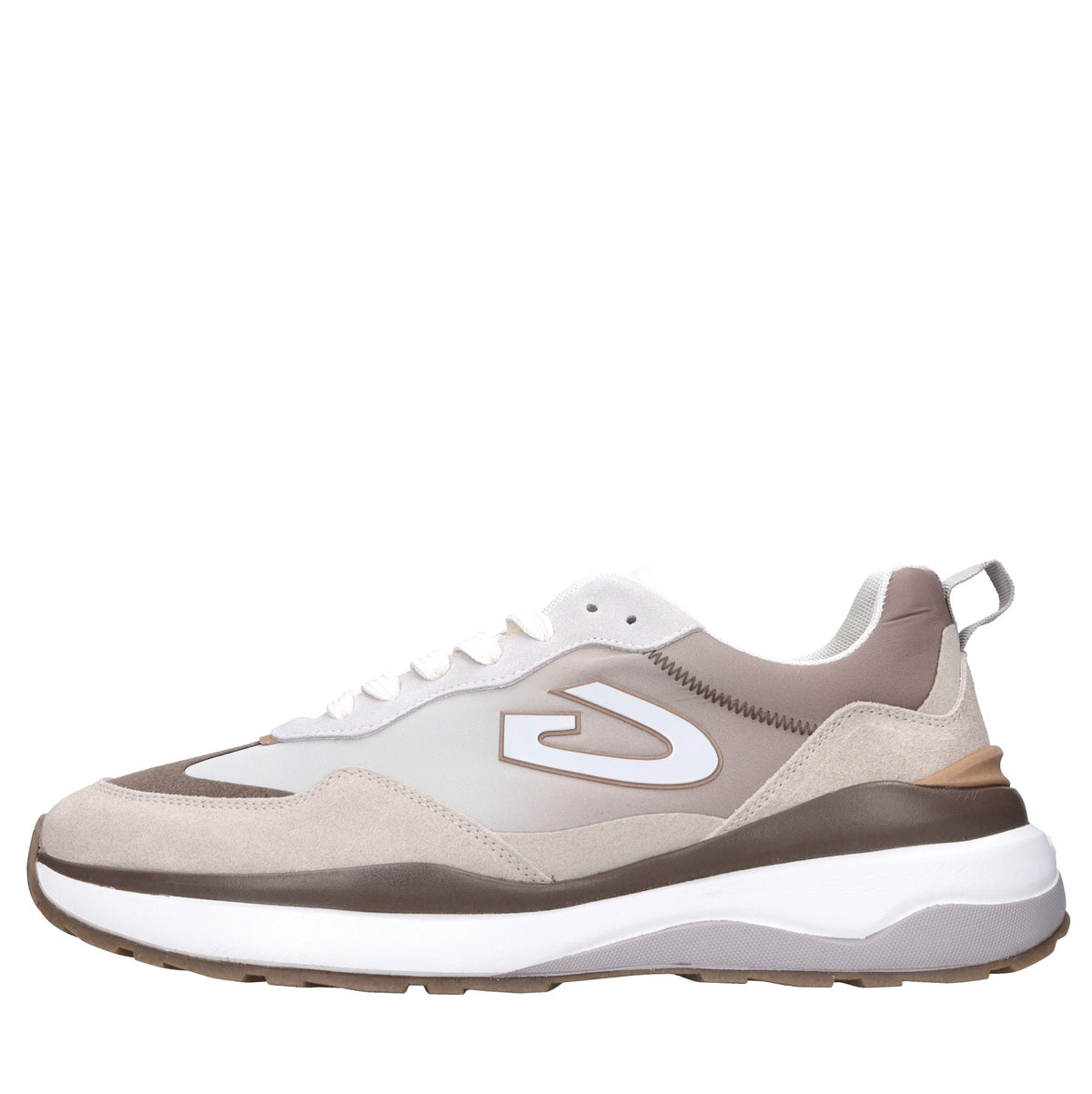 Sneakers in pelle e tessuto 