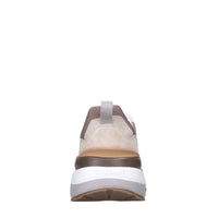 Sneakers in pelle e tessuto 