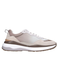 Sneakers in pelle e tessuto 