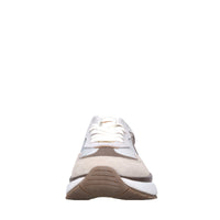 Sneakers in pelle e tessuto 