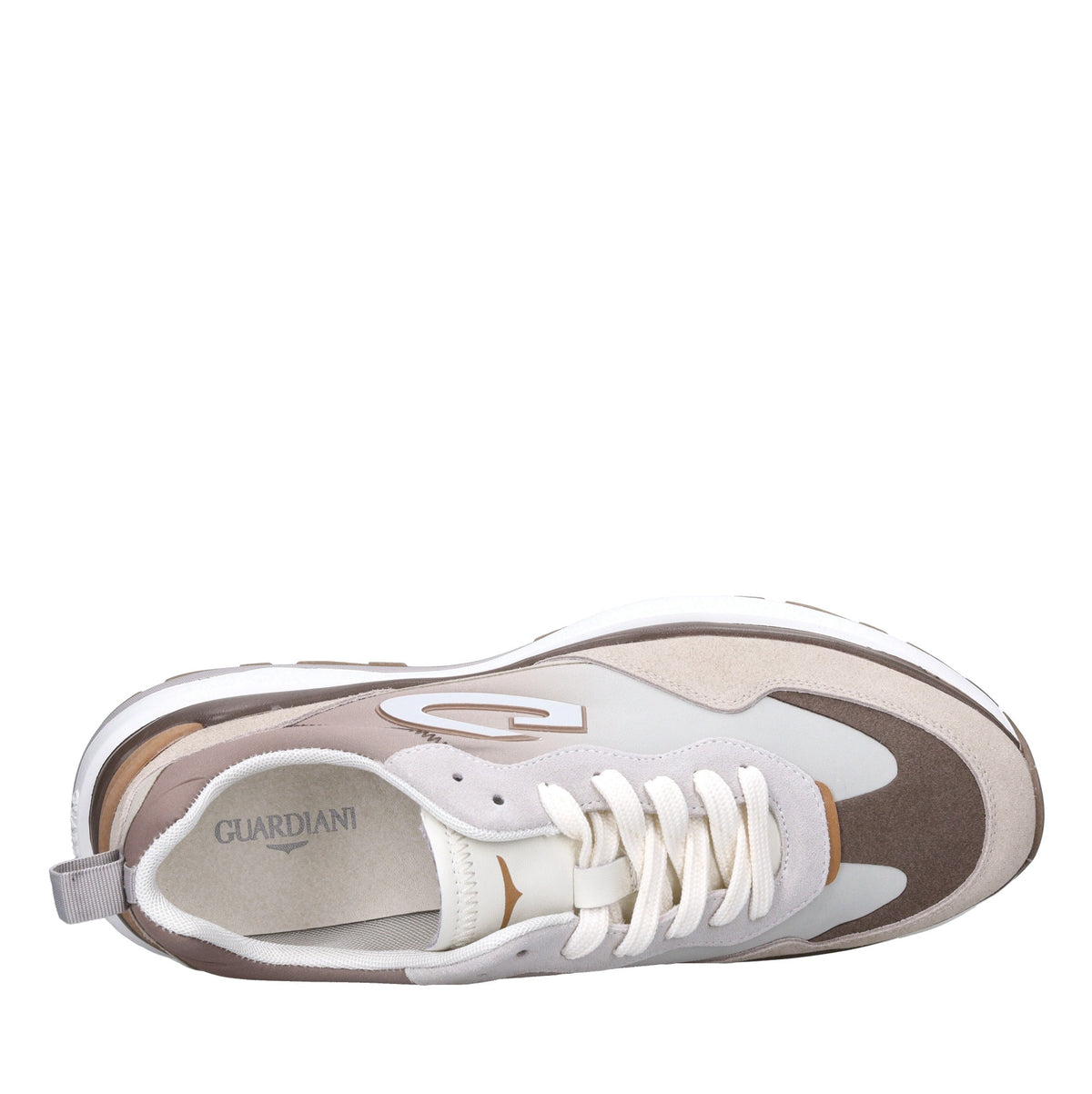 Sneakers in pelle e tessuto 