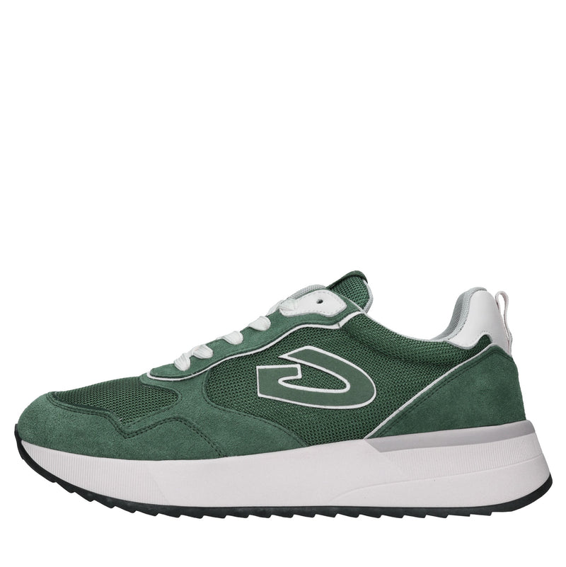 Sneakers in camoscio e tessuto 