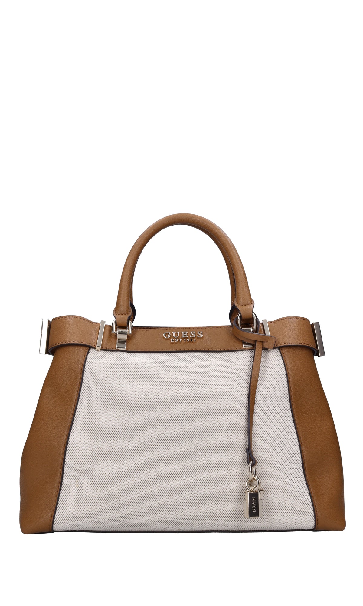 Borsa in ecopelle e tessuto 
