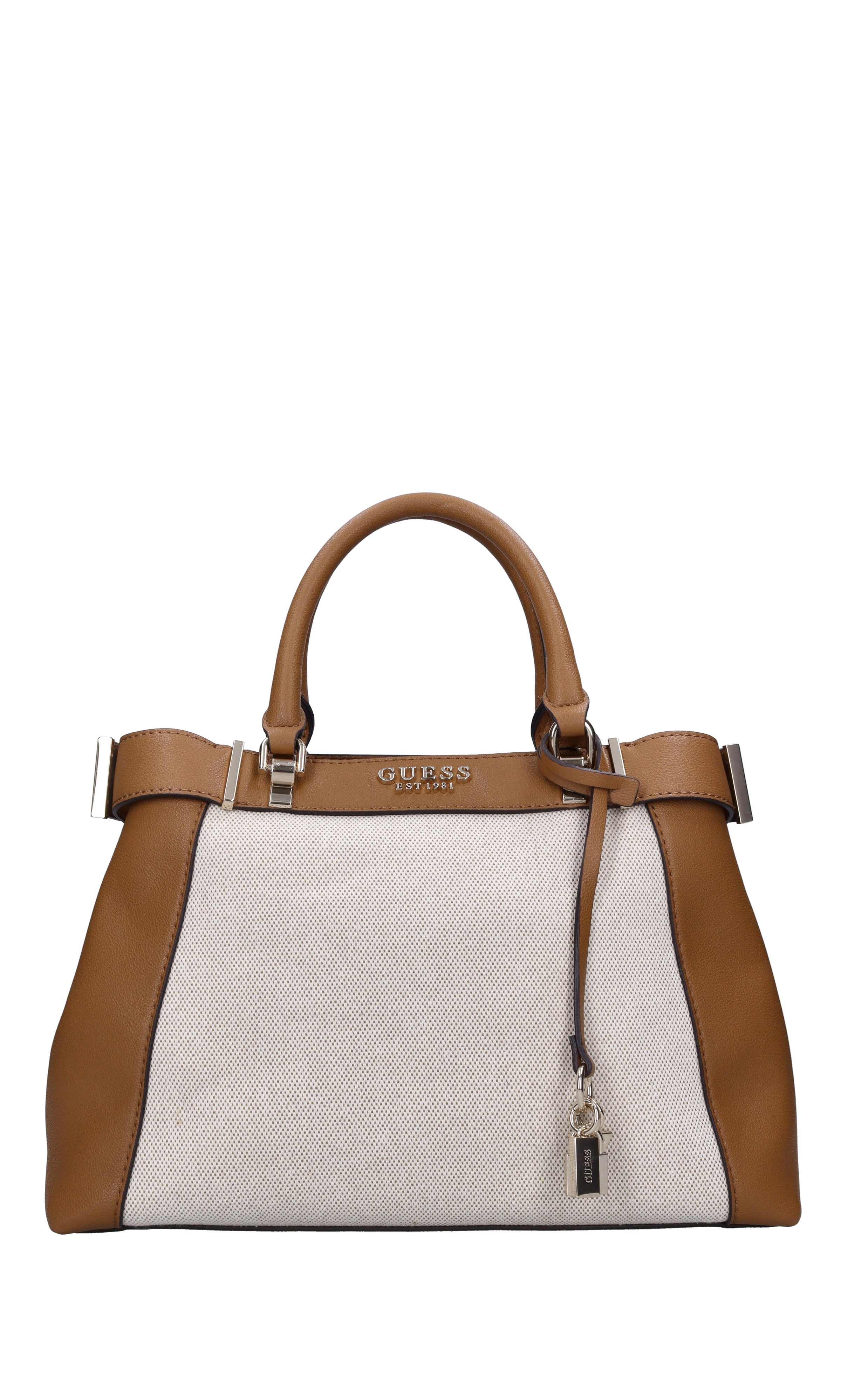 Borsa in ecopelle e tessuto 