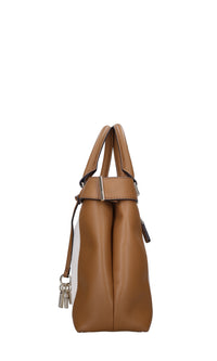 Borsa in ecopelle e tessuto 