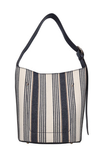 Borsa in ecopelle e tessuto 
