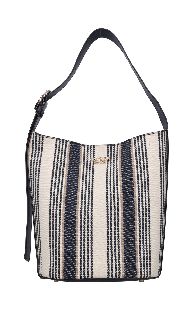 Borsa in ecopelle e tessuto 