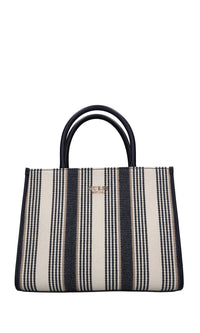 Borsa in ecopelle e tessuto 