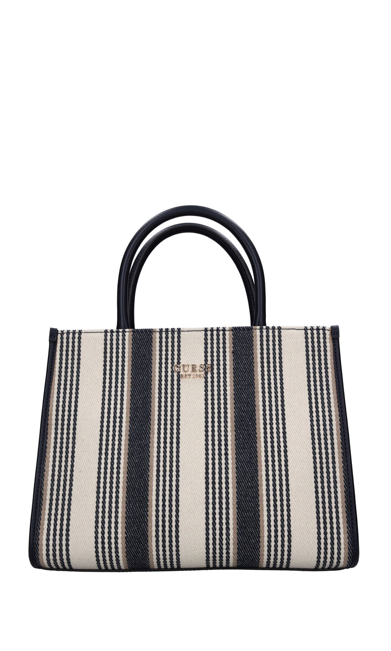 Borsa in ecopelle e tessuto 
