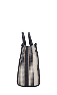 Borsa in ecopelle e tessuto 